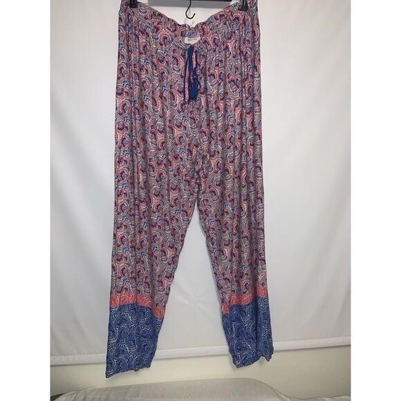 Sussan Women’s Floral Pink And Blue Wide Leg Pants - Size XL - Picture 2 of 7